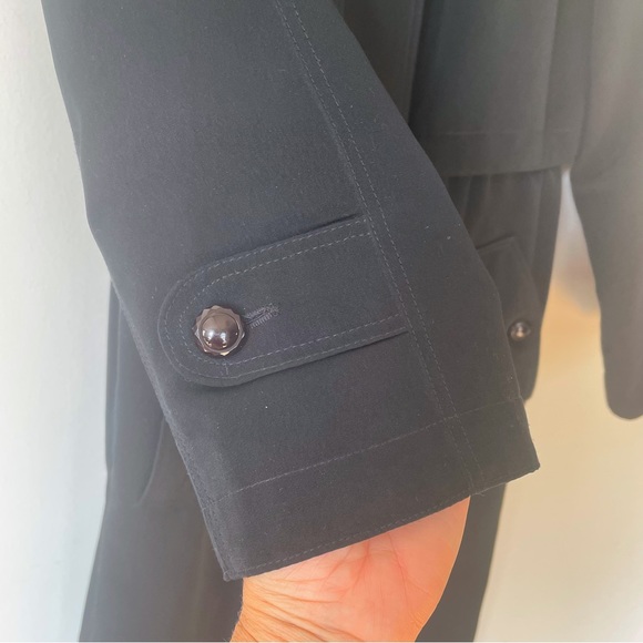 Fleet Street Fleece Lined Black Trench Coat 4P - Picture 6 of 12